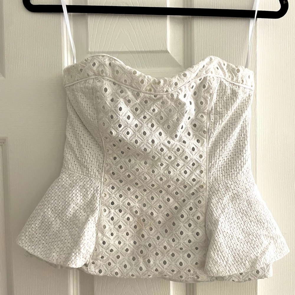 WHBM eyelet lace bustier